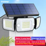 Solar Lights Outdoor with 3 Modes Motion Sensor Super Bright Wall Lamp IP65 Waterproof Street Light for Garden Yard Path Garage