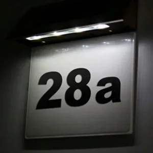 1 Set Solar Powered Led Address Sign Waterproof Outdoor Number Light For Garden Pathway Porch Yard Solar Doorplate Lamp