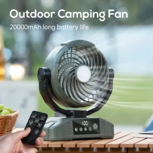 Portable Handheld Oscillating Desk Fan 20000mAh Large Battery Rechargeable Remote Brushless Motor Strong Wind Camping Outdoor