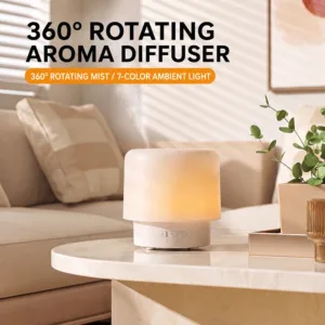 Rotating Mist 3 Light Modes Warm Light 7 Color Gradient Single Color 300ML Tank Auto Shut Off Rotating Aroma Diffuser