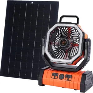 With Solar Panel F6 Camping Fan 20000mAh 10000mAh Portable Fan With LED Light Rechargeable Fan in Stock Well Packed