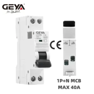 GEYA GYM9N 1P+N MCB 6A 10A 16A 20A 25A 32A 40A 220V AC Circuit Breaker 6KA C Curve  B Curve